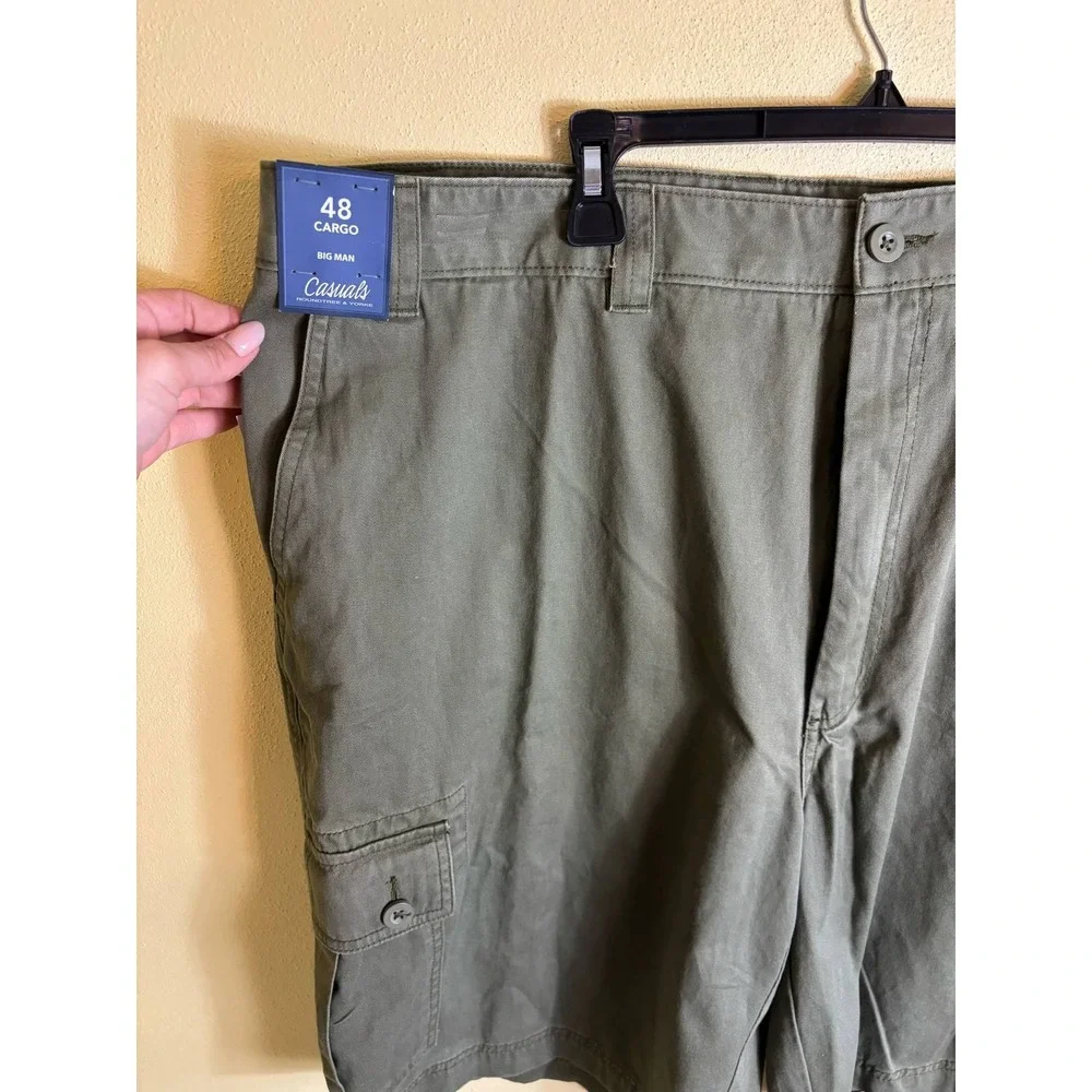New NWT Roundtree‎ & Yorke Casual Cargo Olive Green Big Man Shorts Size 48